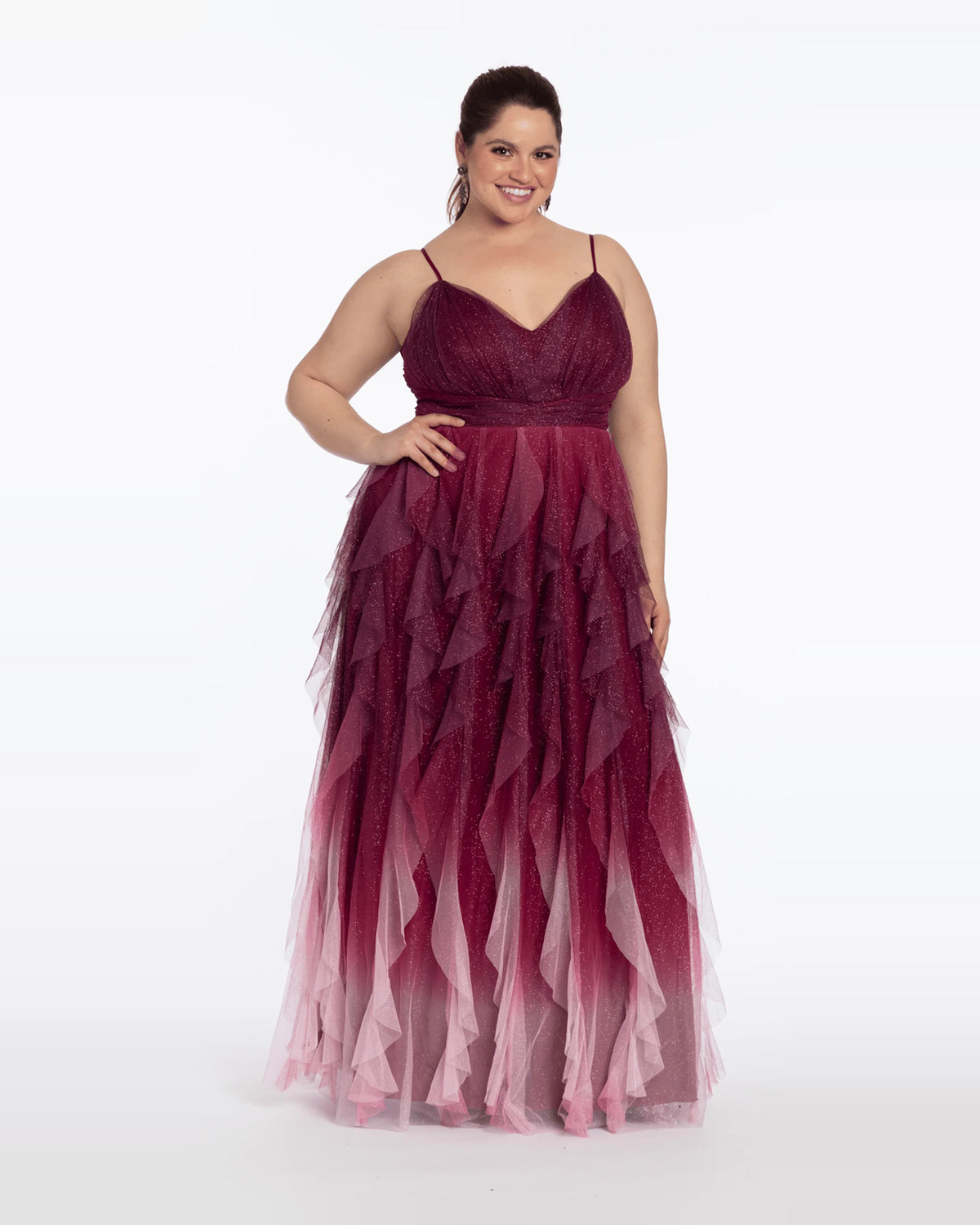 v neck ball-gown floor-length prom dress - image 1