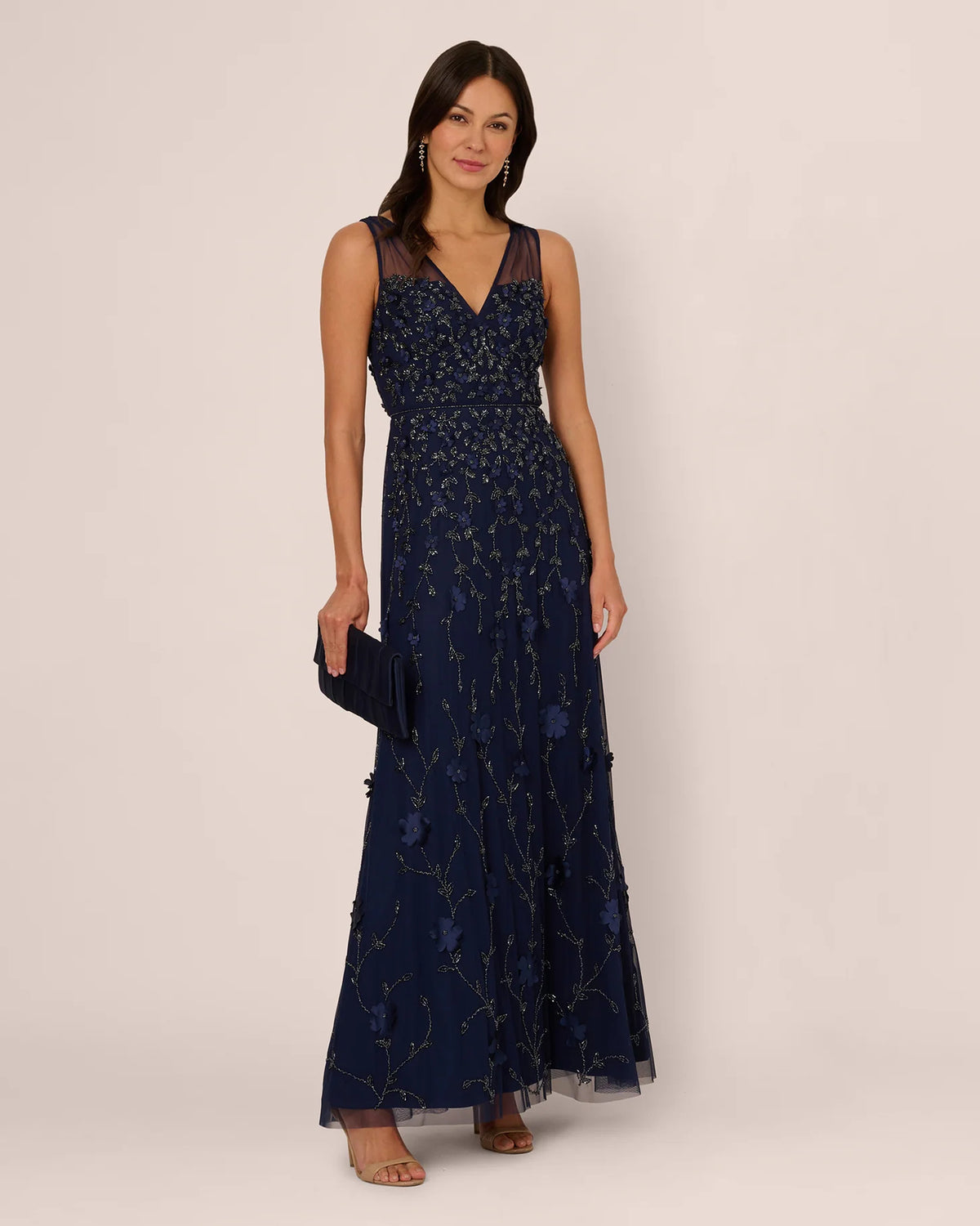 sleeveless a-line maxi mother of the bride dress - image 1