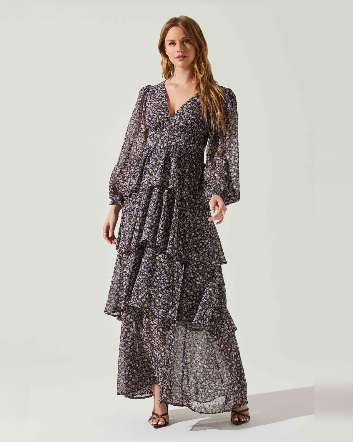 spaghetti strap a-line maxi formal dress - image 1