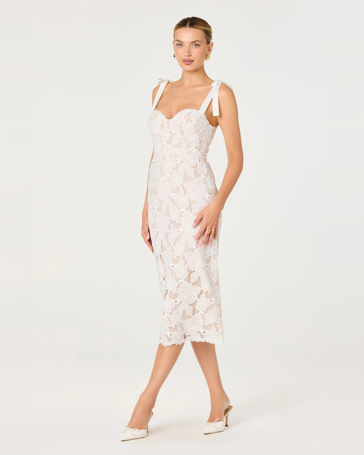 spaghetti strap a-line midi homecoming dress - image 1