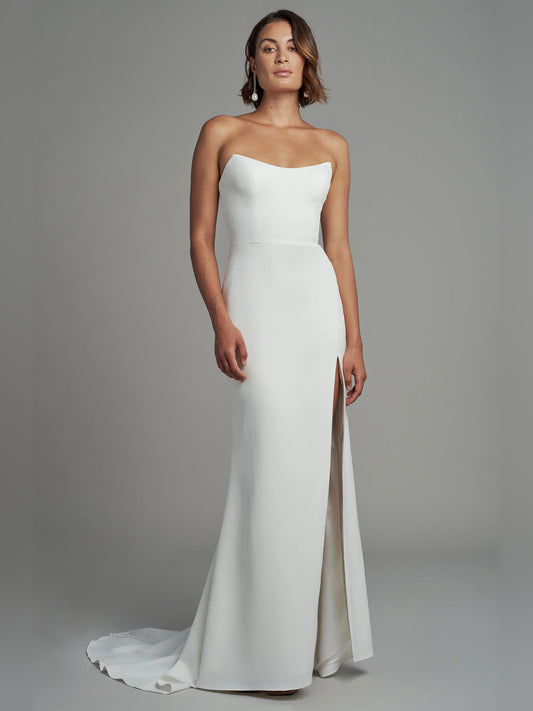 strapless fit-and-flare floor-length formal dress - image 1