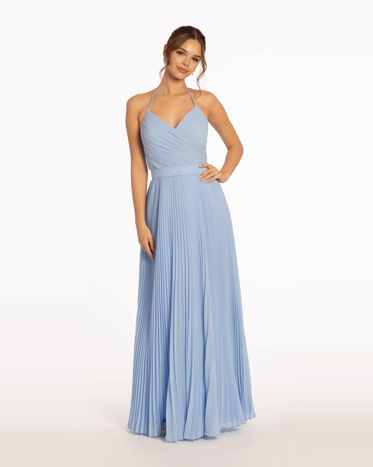 v-neck a-line floor-length prom dress - image 1