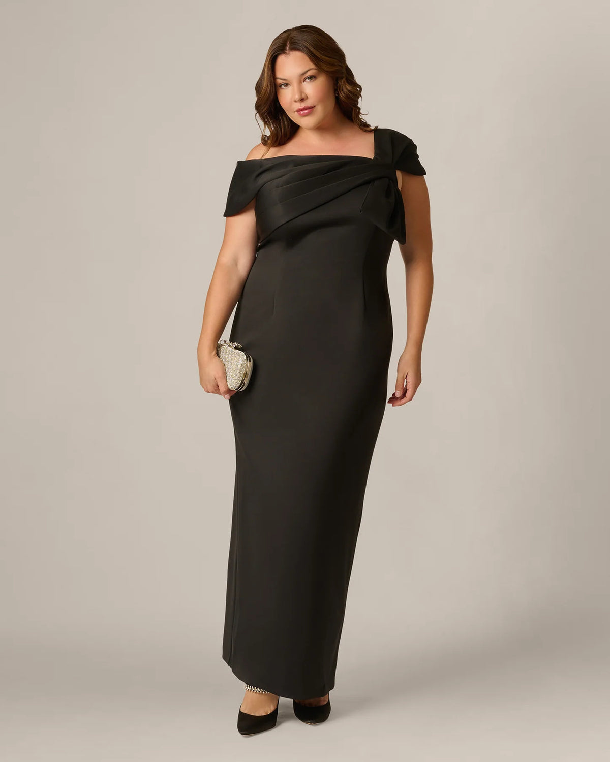 spaghetti strap sheath maxi mother of the bride dress - image 1