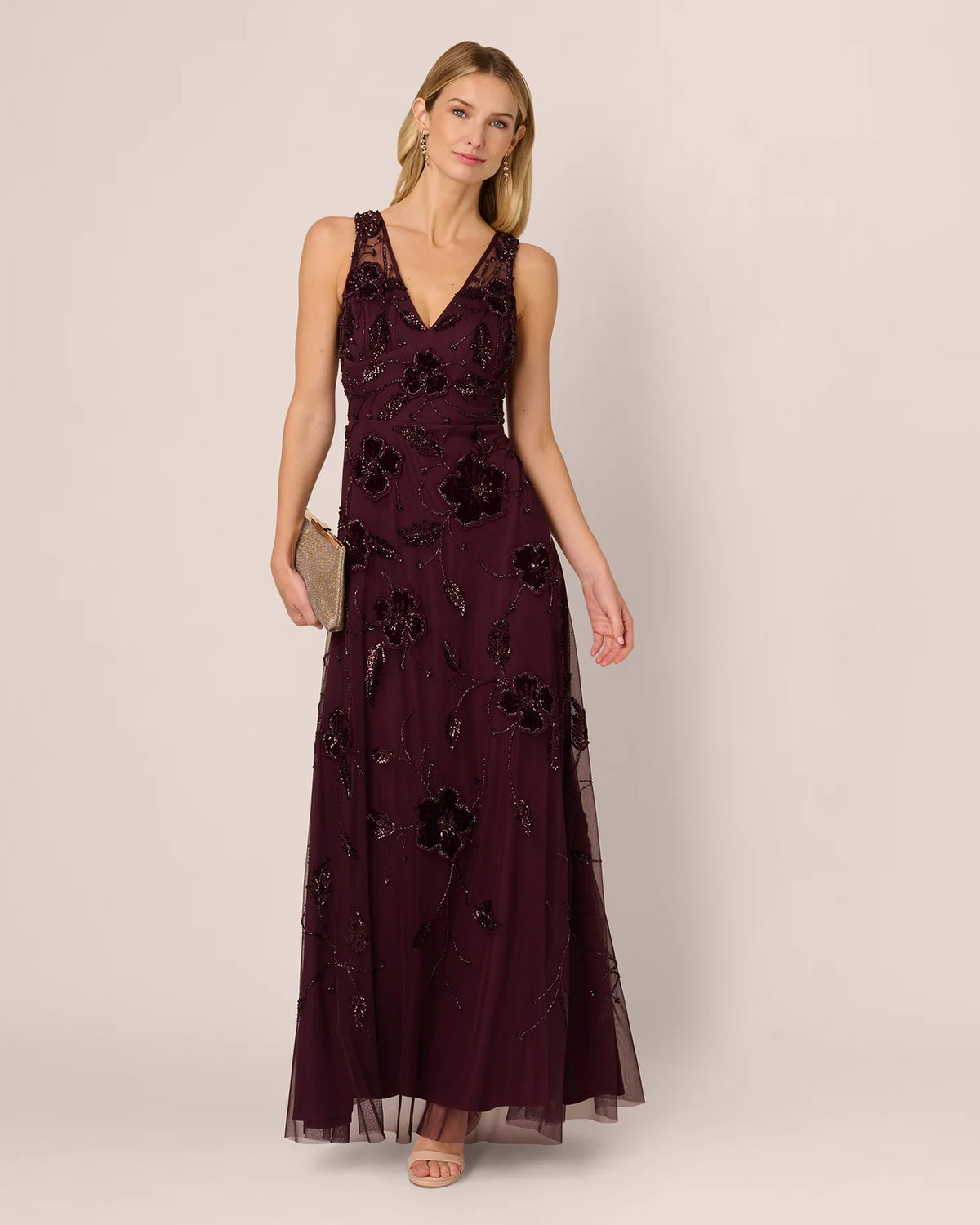 sleeveless a-line maxi mother of the bride dress - image 1