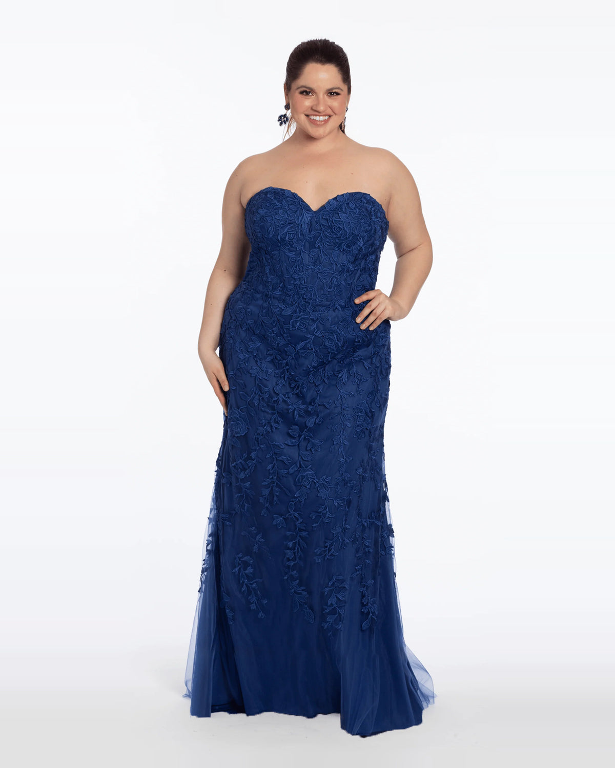 strapless column maxi prom dress - image 1