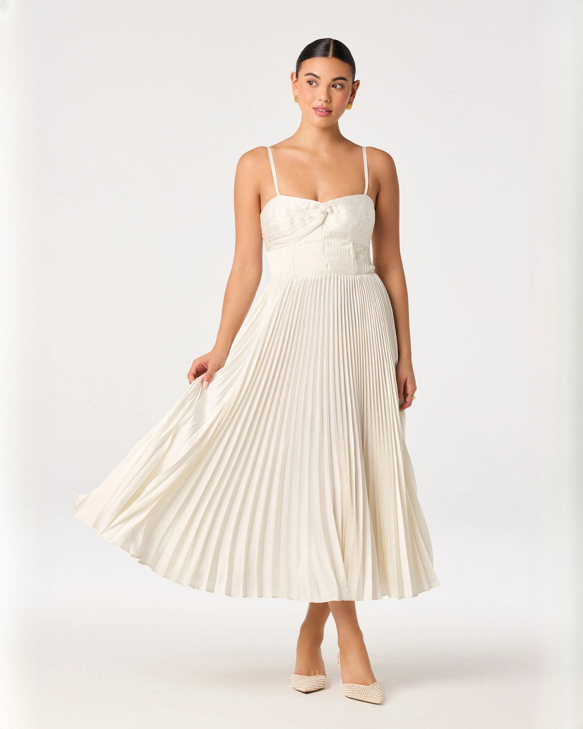 sweetheart chiffon a-line midi bridesmaid dress - image 1