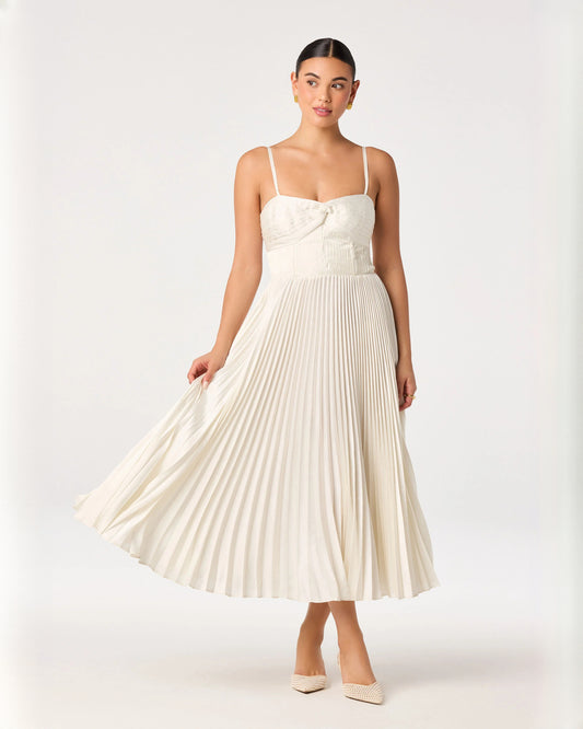 sweetheart chiffon a-line midi bridesmaid dress - image 1