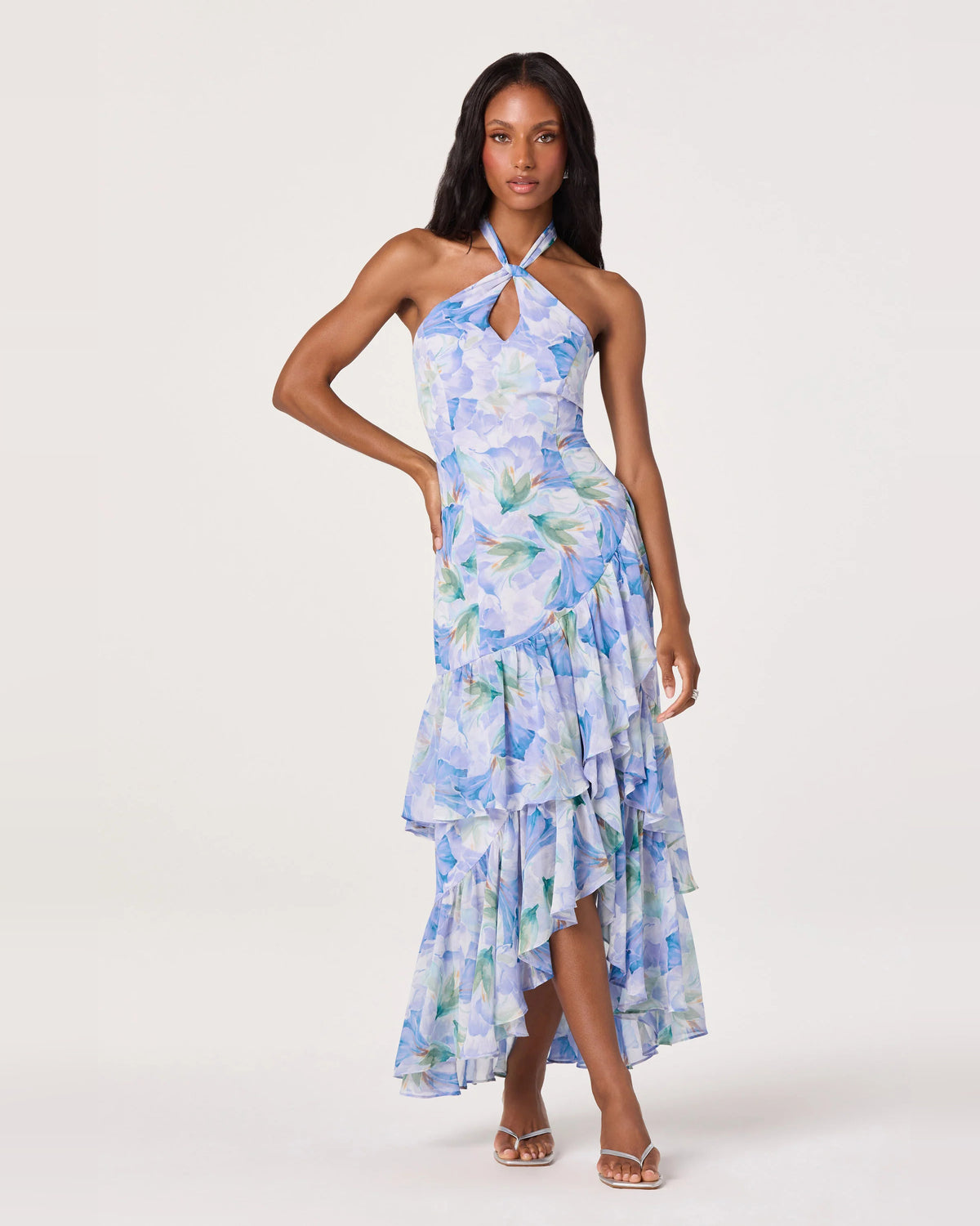 halter neck a-line high-low homecoming dress - image 1