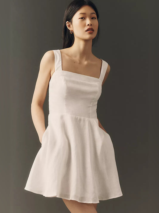 Orange mini homecoming dress, front view showing the silhouette