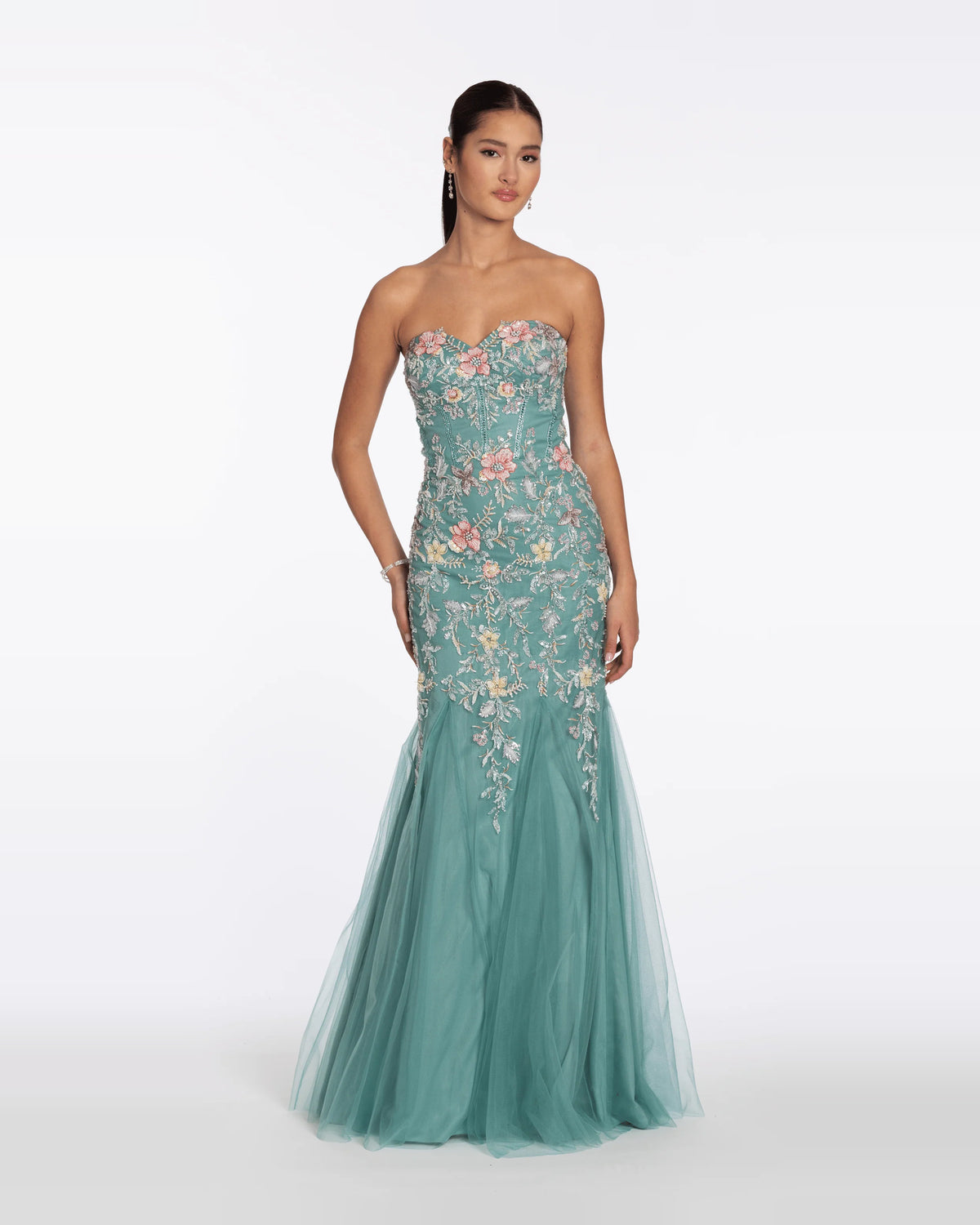 strapless mermaid maxi prom dress - image 1