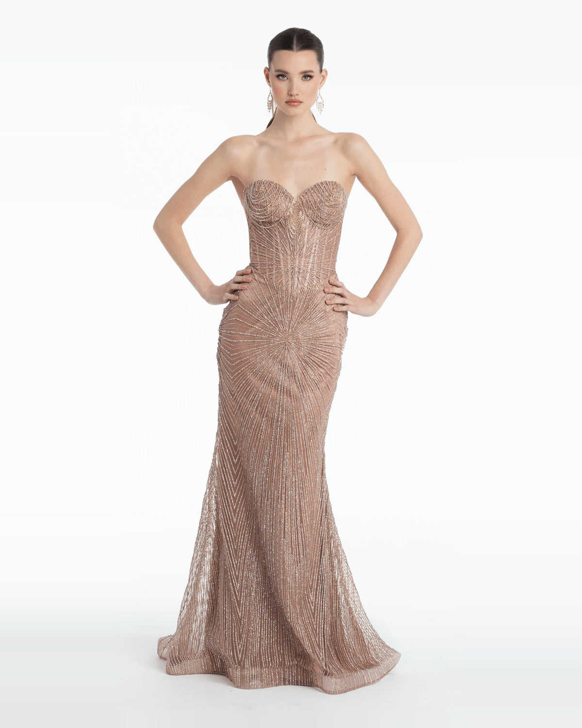 sweetheart trumpet maxi prom dress - image 1