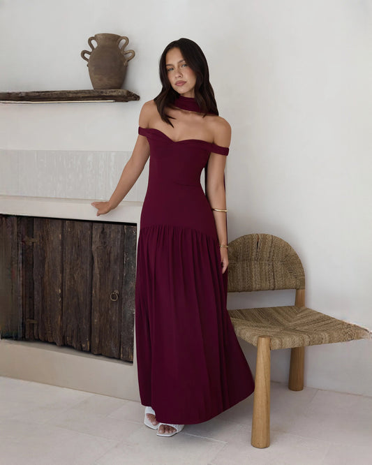 sleeveless structured satin a-line maxi bridesmaid dress - image 1