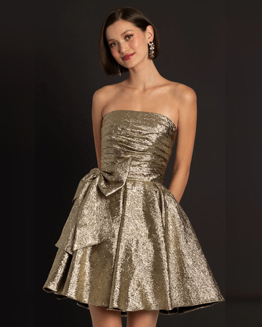 strapless fit-and-flare maxi homecoming dress - image 1