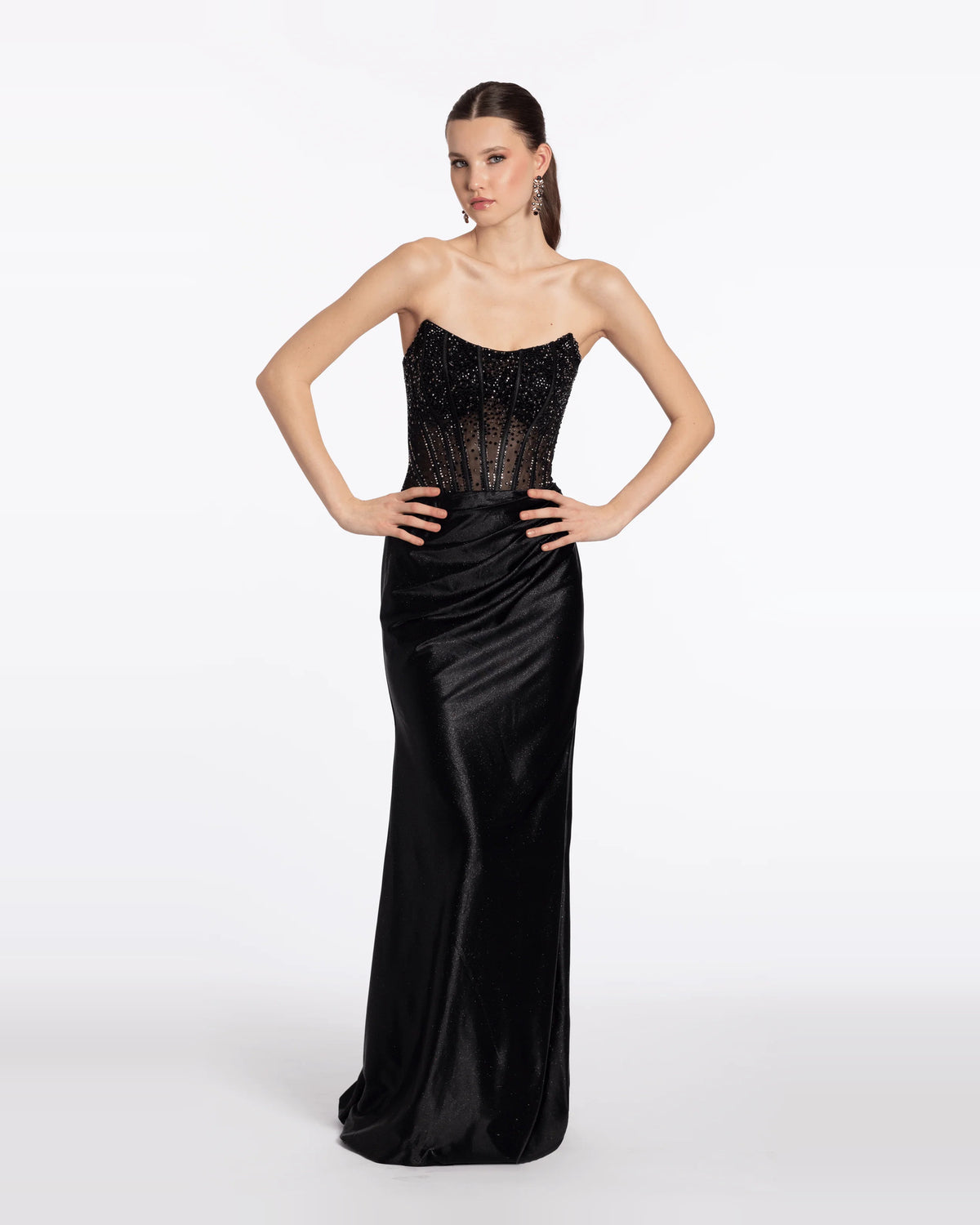 strapless column maxi prom dress - image 1