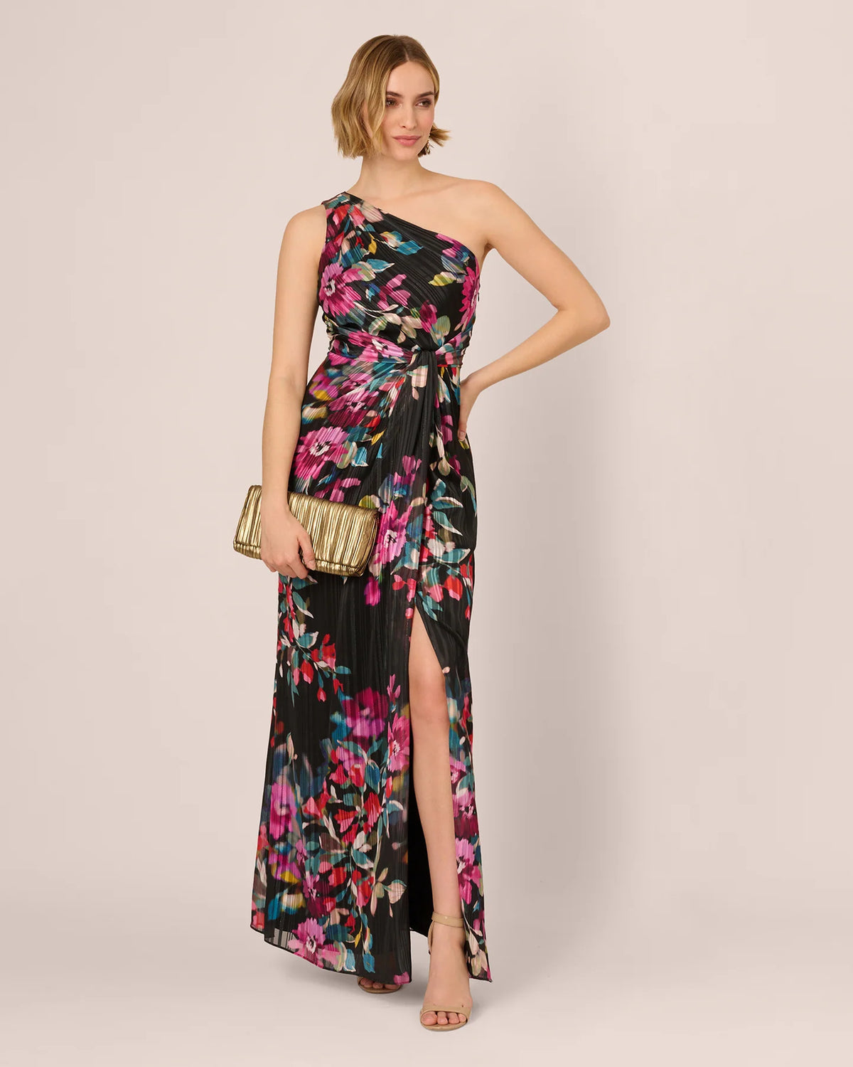 one-shoulder a-line maxi mother of the bride dress - image 1