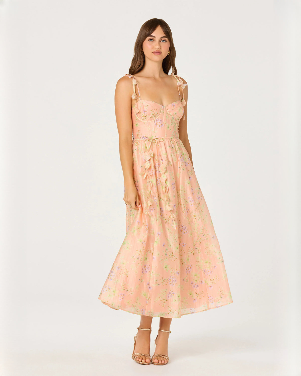 sleeveless chiffon a-line midi bridesmaid dress - image 1