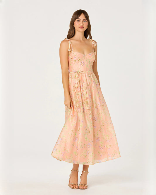 sleeveless chiffon a-line midi bridesmaid dress - image 1