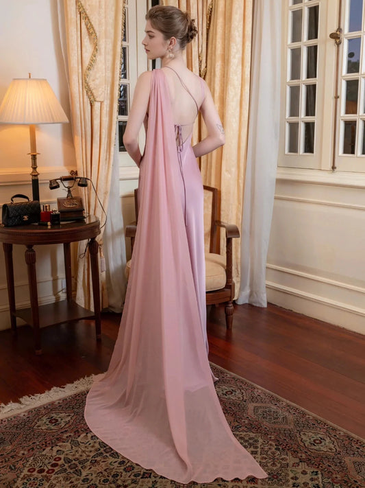 Ivory floor-length wedding dress, front view showing the mermaid silhouette