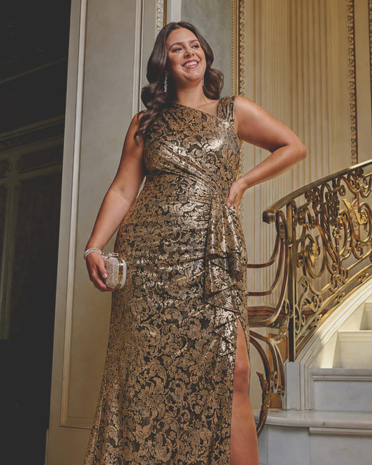 spaghetti strap a-line maxi mother of the bride dress - image 1