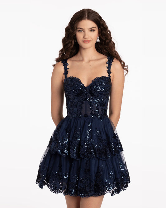 sweetheart fit-and-flare maxi homecoming dress - image 1