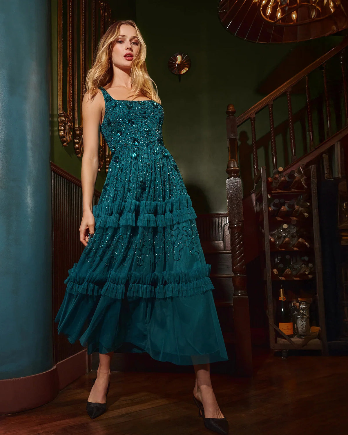 sleeveless a-line midi mother of the bride dress - image 1