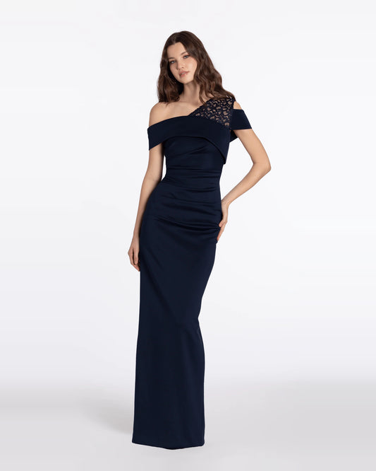 one shoulder column maxi prom dress - image 1