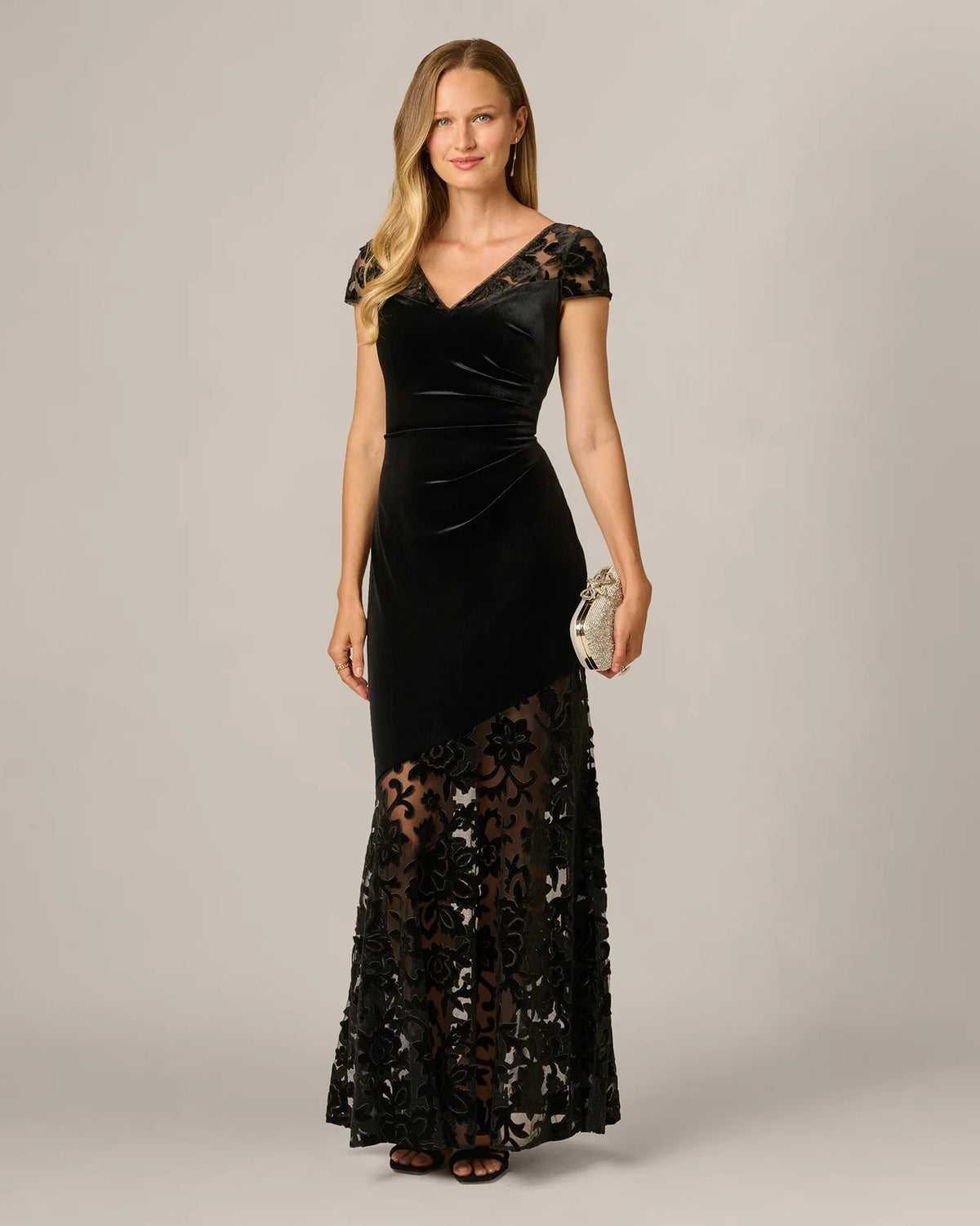 spaghetti strap a-line maxi mother of the bride dress - image 1