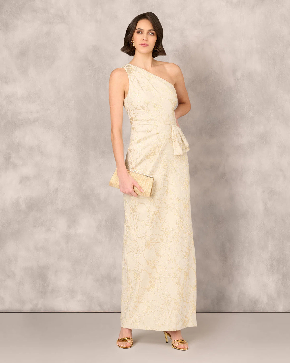 one-shoulder sheath maxi mother of the bride dress - image 1