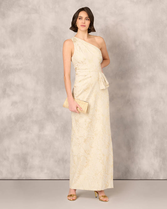 one-shoulder sheath maxi mother of the bride dress - image 1
