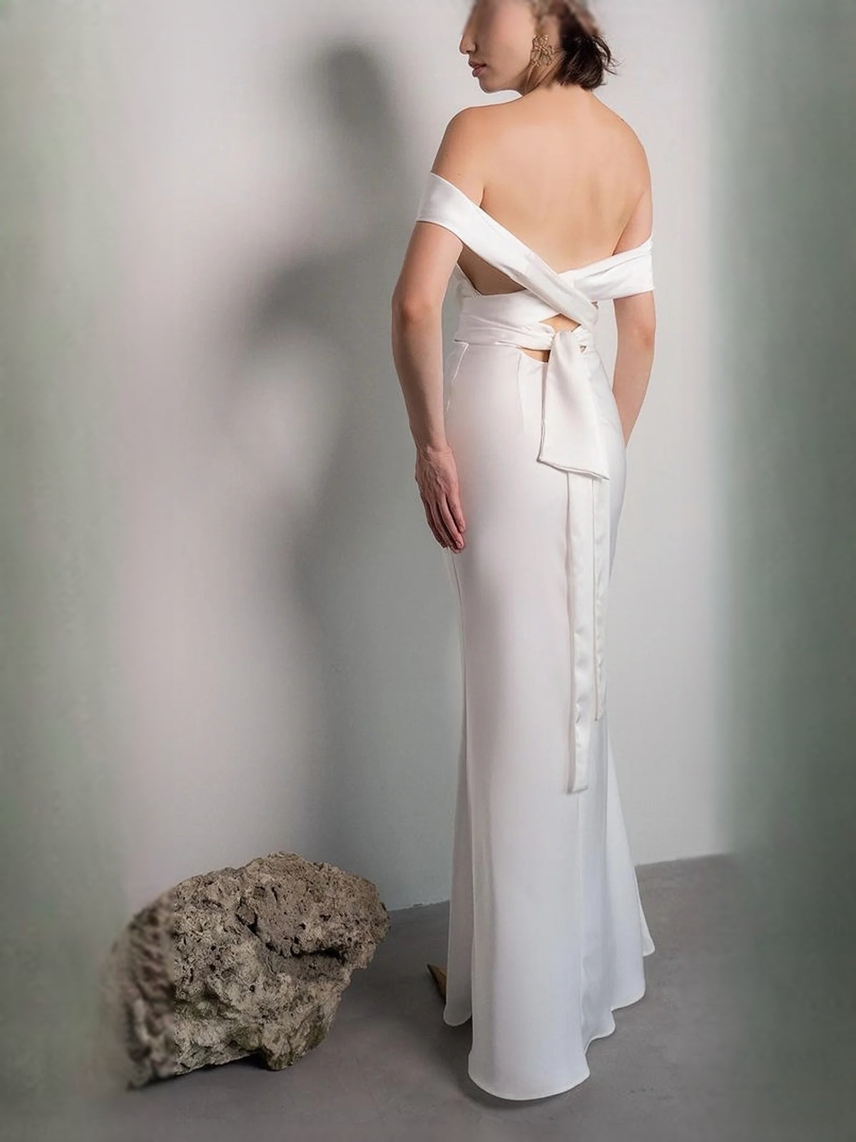 Gold maxi prom dress, front view showing the mermaid silhouette