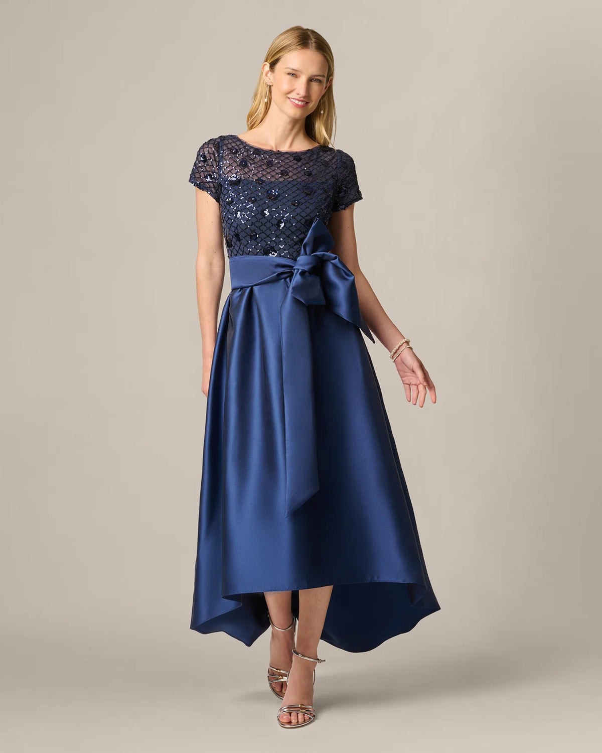 spaghetti strap a-line maxi mother of the bride dress - image 1
