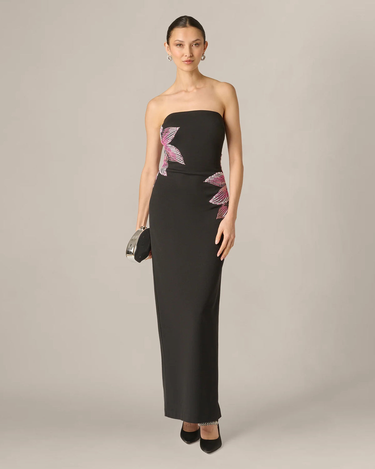 strapless a-line maxi mother of the bride dress - image 1