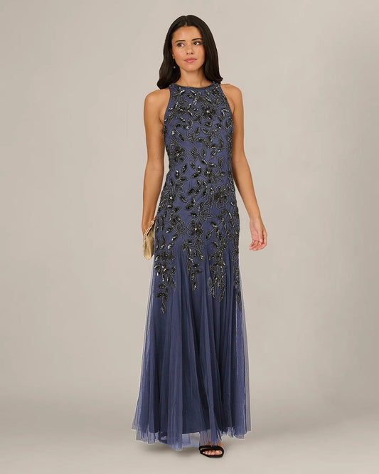 sleeveless a-line maxi mother of the bride dress - image 1