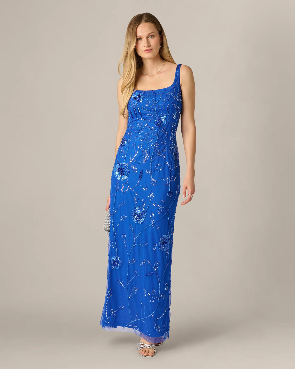 sleeveless sheath maxi mother of the bride dress - image 1