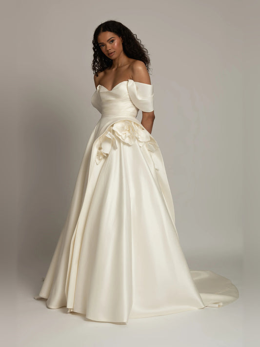 cowl neck ball-gown floor-length formal dress - image 1