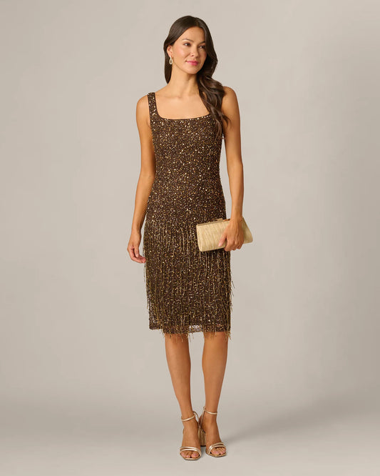 square neck a-line maxi mother of the bride dress - image 1