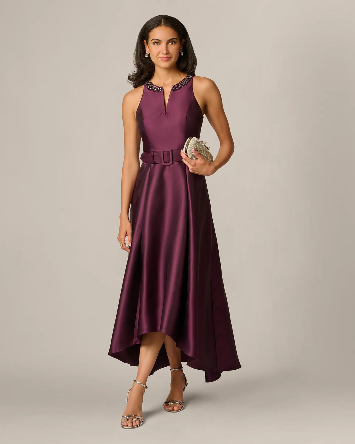 spaghetti strap fit-and-flare maxi mother of the bride dress - image 1