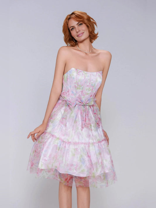 As Picture short homecoming dress, alternate view showing the full-length silhouette