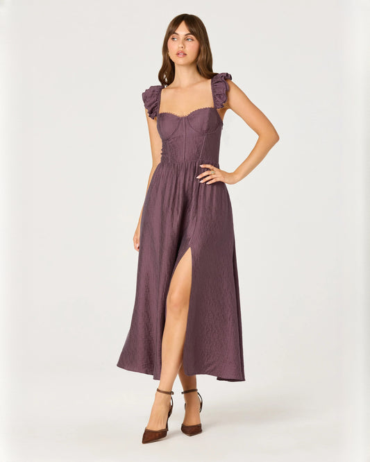 sweetheart structured satin a-line midi bridesmaid dress - image 1
