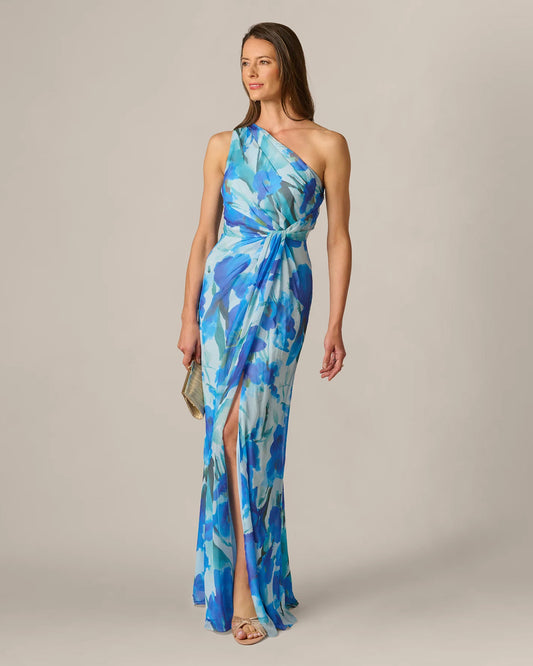 one-shoulder a-line maxi mother of the bride dress - image 1