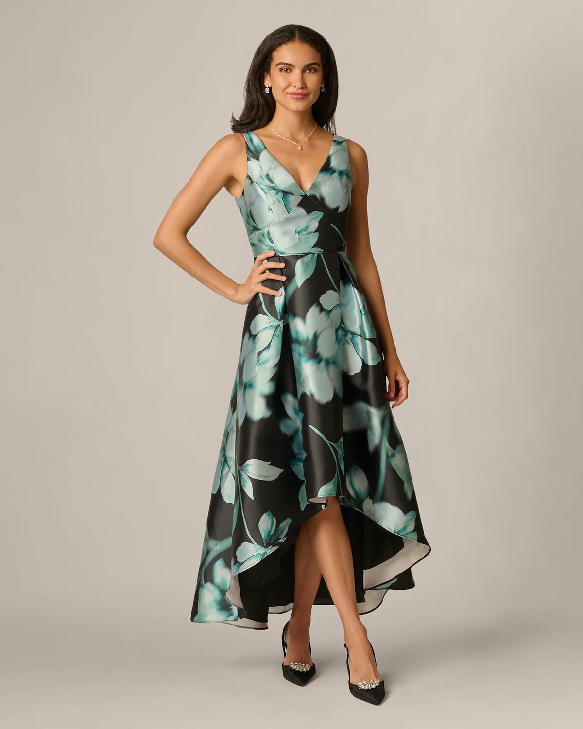 spaghetti strap a-line maxi mother of the bride dress - image 1