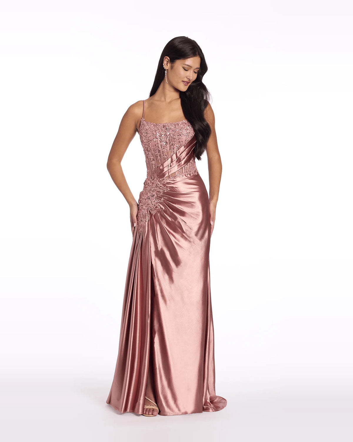 sweetheart column maxi prom dress - image 1