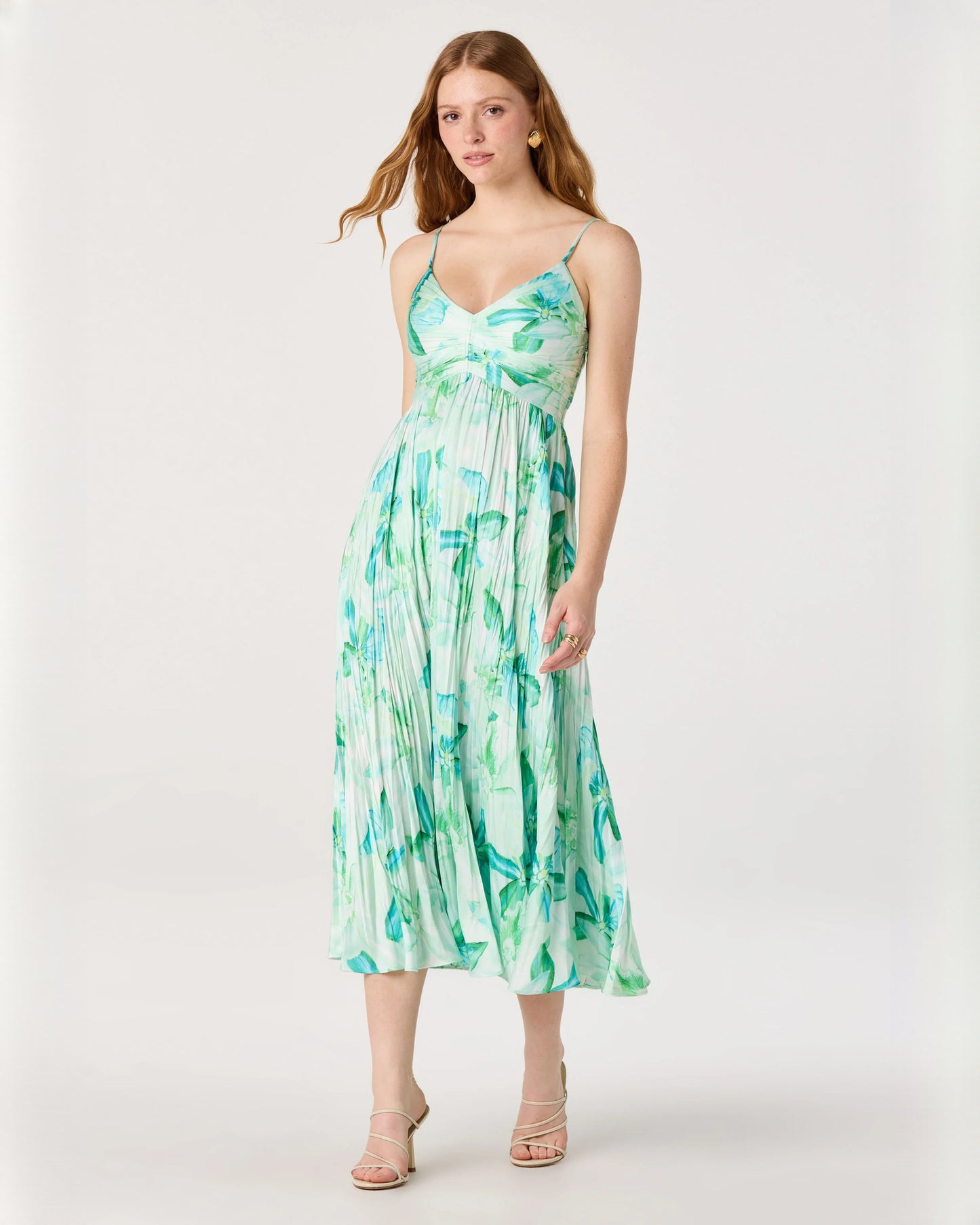 sleeveless chiffon a-line midi bridesmaid dress - image 1