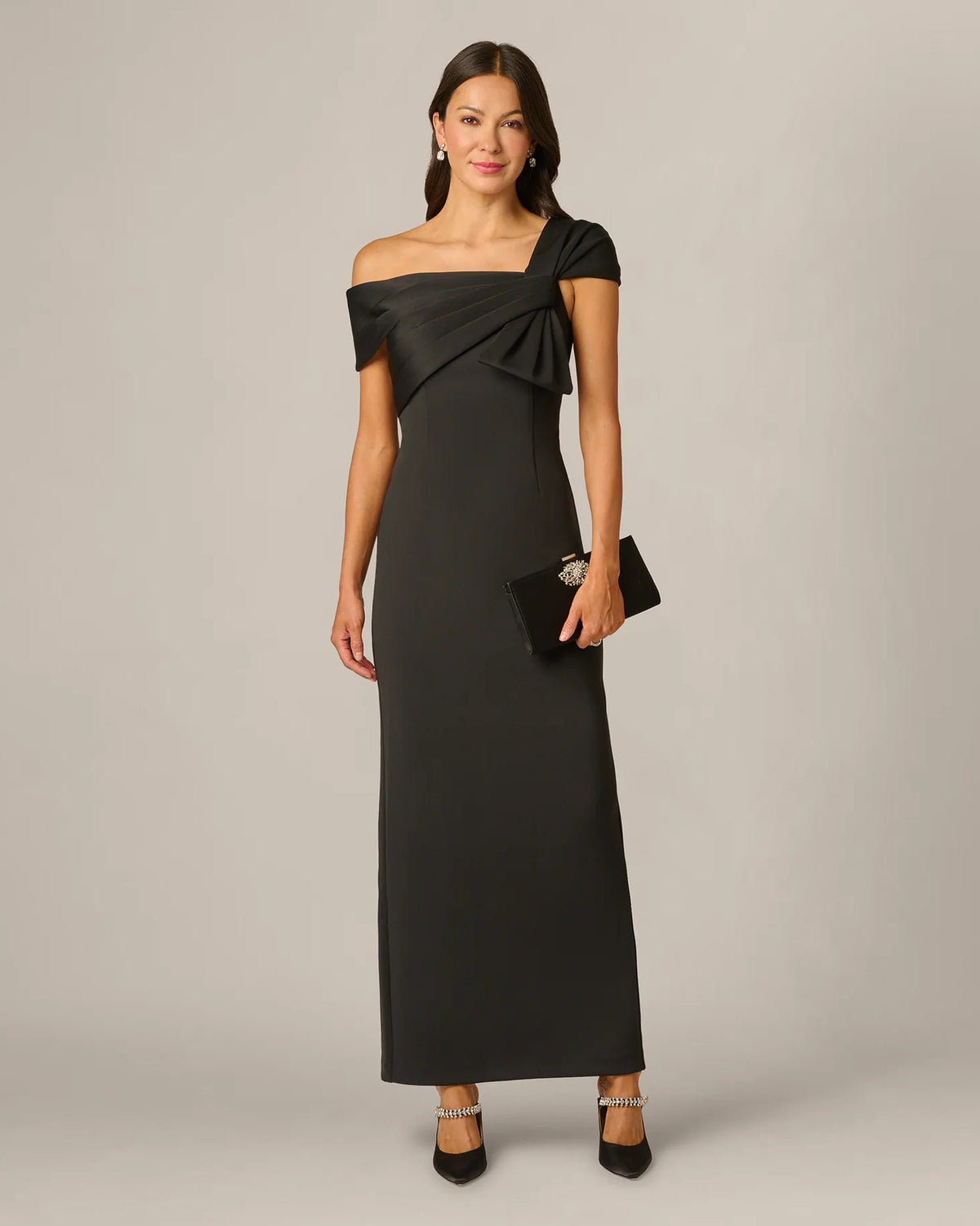spaghetti strap sheath maxi mother of the bride dress - image 1