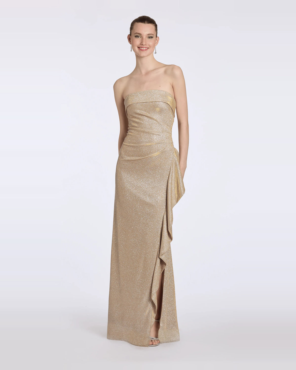 strapless a-line maxi prom dress - image 1