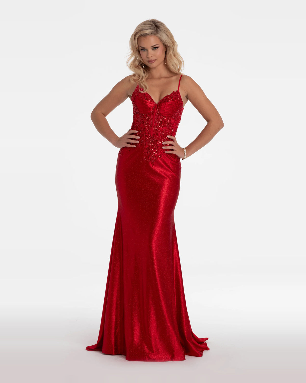 sweetheart trumpet maxi prom dress - image 1