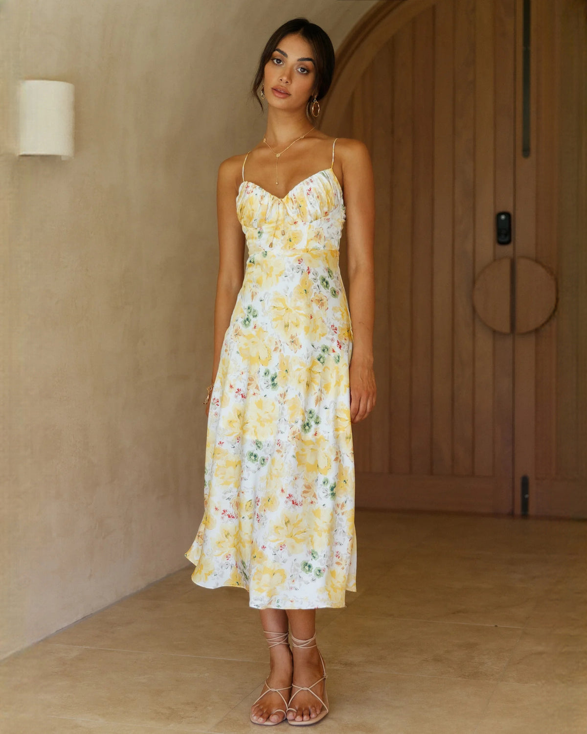 sleeveless chiffon a-line maxi bridesmaid dress - image 1