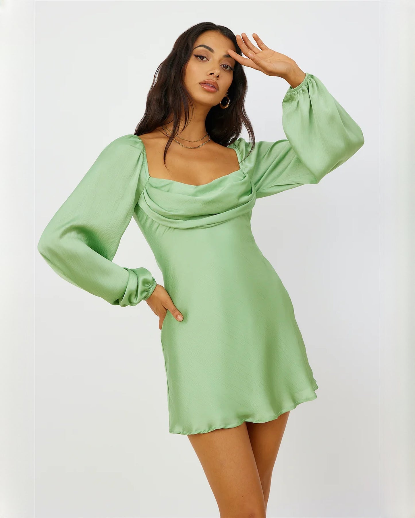 sleeveless satin a-line maxi bridesmaid dress - image 1