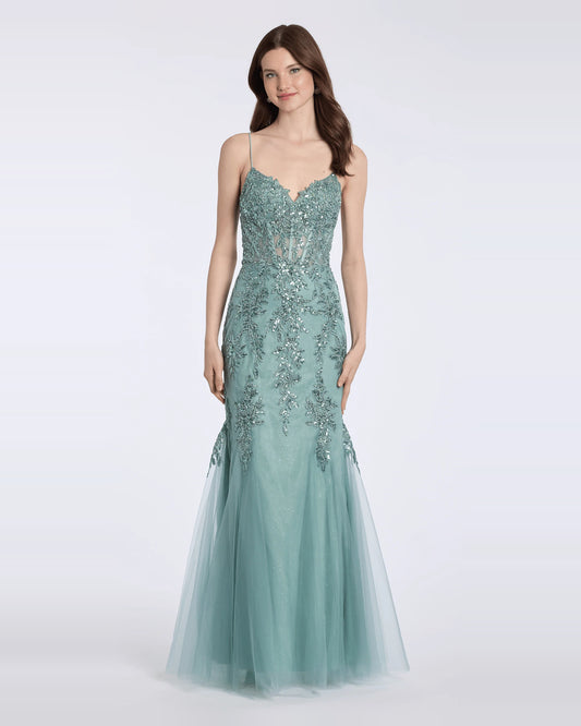 sweetheart mermaid maxi prom dress - image 1