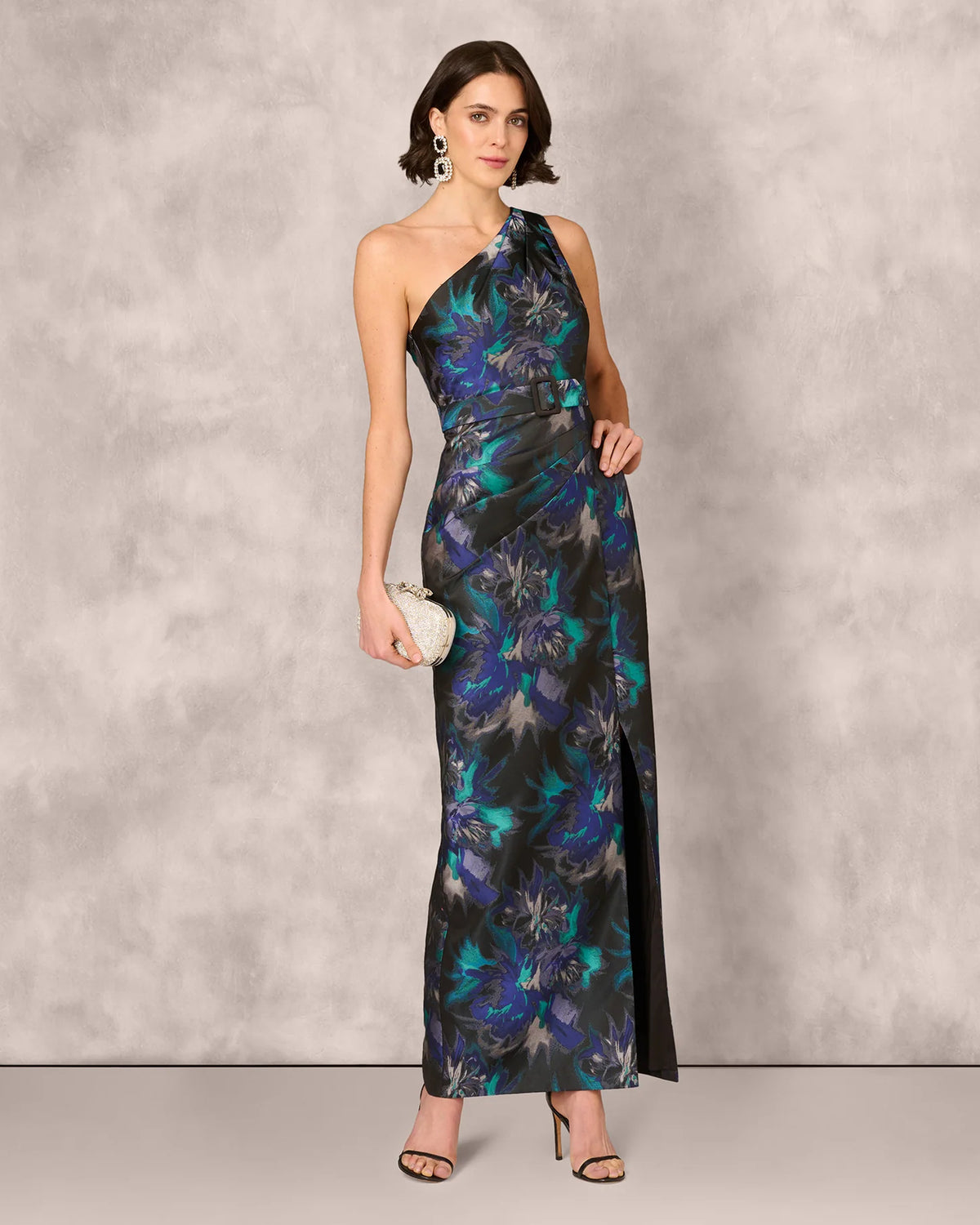 one-shoulder a-line maxi mother of the bride dress - image 1